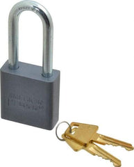 American Lock - 2" Shackle Clearance, Keyed Alike A11 Padlock - 5/16" Shackle Diam, Aluminum, with Solid Aluminum Finish - Exact Tool & Supply