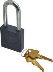American Lock - 2" Shackle Clearance, Keyed Alike A11 Padlock - 5/16" Shackle Diam, Aluminum, with Solid Aluminum Finish - Exact Tool & Supply