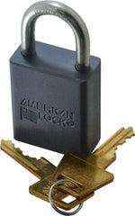 American Lock - 1" Shackle Clearance, Keyed Alike A30 Padlock - 1/4" Shackle Diam, Aluminum, with Solid Aluminum Finish - Exact Tool & Supply