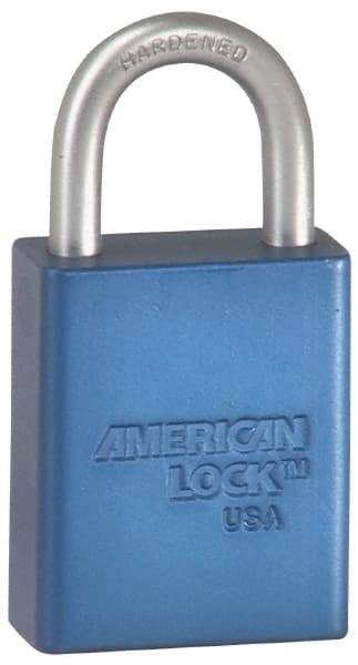 American Lock - Keyed Alike Conductive Lockout Padlock - 3" Shackle Clearance, 1/4" Shackle Diam, 1.8" Body Height x 1-1/2" Body Width, Green, 5 Pins - Exact Tool & Supply