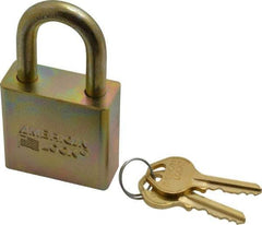 American Lock - 1-1/16" Shackle Clearance, Keyed Alike A5200GLN Padlock - 5/16" Shackle Diam, Steel, with Solid Steel Finish - Exact Tool & Supply