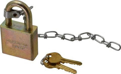 American Lock - 1-1/8" Shackle Clearance, Keyed Different A5200GLWN Padlock - 5/16" Shackle Diam, Steel, with Solid Steel Finish - Exact Tool & Supply