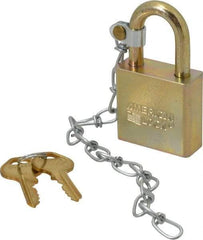 American Lock - 1-1/16" Shackle Clearance, Keyed Alike A5200GLWN Padlock - 5/16" Shackle Diam, Steel, with Solid Steel Finish - Exact Tool & Supply