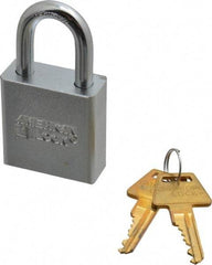 American Lock - 1-1/8" Shackle Clearance, Keyed Alike A6200 Padlock - 5/16" Shackle Diam, Steel, with Solid Steel Finish - Exact Tool & Supply