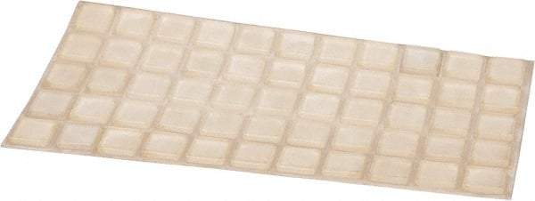 Made in USA - 1" Wide x 0.18" High, Self Adhesive Polyurethane Bumpers - Square - Exact Tool & Supply
