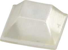 Made in USA - 0.81" Wide x 0.3" High, Self Adhesive Polyurethane Bumpers - Tapered Square - Exact Tool & Supply