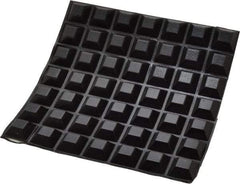Made in USA - 0.81" Wide x 0.3" High, Self Adhesive Polyurethane Bumpers - Tapered Square - Exact Tool & Supply