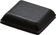 Made in USA - 0.4" Wide x 0.1" High, Self Adhesive Polyurethane Bumpers - Tapered Square - Exact Tool & Supply