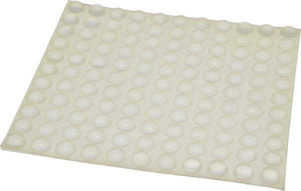 Made in USA - 0.44" Wide x 0.2" High, Self Adhesive Polyurethane Bumpers - Hemispherical - Exact Tool & Supply