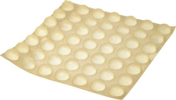 Made in USA - 0.7" Wide x 0.38" High, Self Adhesive Polyurethane Bumpers - Hemispherical - Exact Tool & Supply