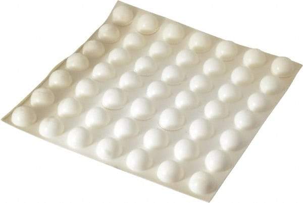 Made in USA - 0.7" Wide x 0.38" High, Self Adhesive Polyurethane Bumpers - Hemispherical - Exact Tool & Supply