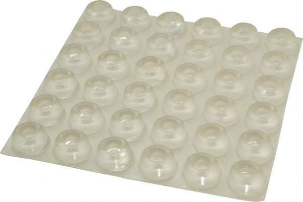 Made in USA - 0.88" Wide x 0.4" High, Self Adhesive Polyurethane Bumpers - Circular Recessed - Exact Tool & Supply