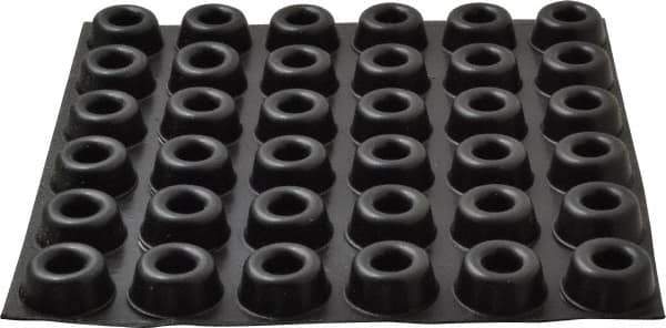 Made in USA - 0.88" Wide x 0.4" High, Self Adhesive Polyurethane Bumpers - Circular Recessed - Exact Tool & Supply