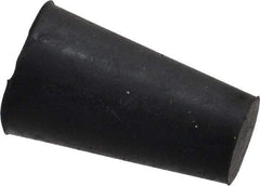 Made in USA - 25/64" Small End, 19/32" Large End Diam, Size 00, Tapered Rubber Stopper - 38 to 48 Shore A Durometer Hardness - Exact Tool & Supply