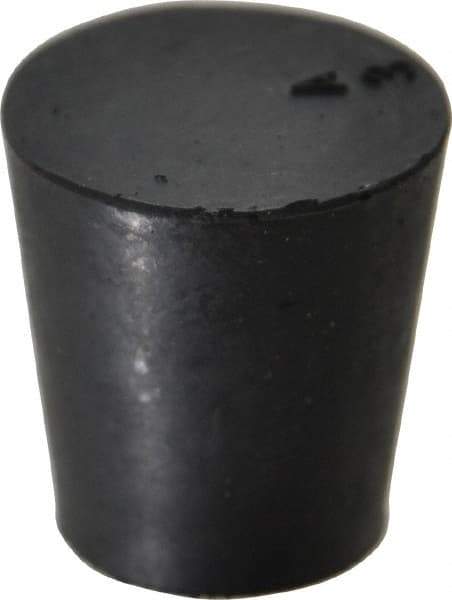 Made in USA - 45/64" Small End, 15/16" Large End Diam, Size 3, Tapered Rubber Stopper - 38 to 48 Shore A Durometer Hardness - Exact Tool & Supply
