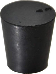 Made in USA - 45/64" Small End, 15/16" Large End Diam, Size 3, Tapered Rubber Stopper - 38 to 48 Shore A Durometer Hardness - Exact Tool & Supply