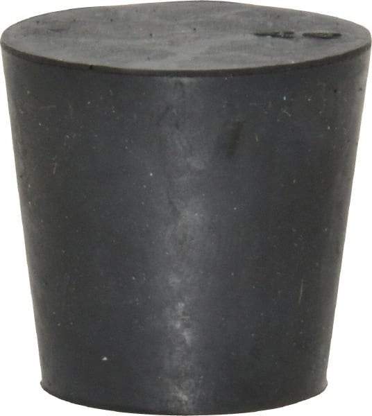 Made in USA - 25/32" Small End, 1-1/64" Large End Diam, Size 4, Tapered Rubber Stopper - 38 to 48 Shore A Durometer Hardness - Exact Tool & Supply