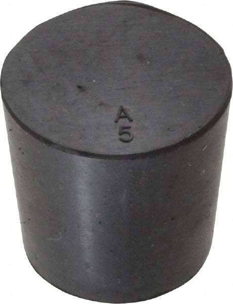 Made in USA - 29/32" Small End, 1-1/16" Large End Diam, Size 5, Tapered Rubber Stopper - 38 to 48 Shore A Durometer Hardness - Exact Tool & Supply