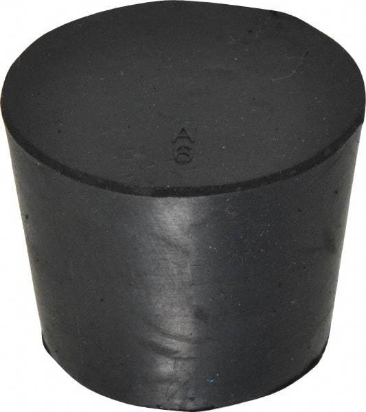 Made in USA - 1-1/64" Small End, 1-17/64" Large End Diam, Size 6, Tapered Rubber Stopper - 38 to 48 Shore A Durometer Hardness - Exact Tool & Supply