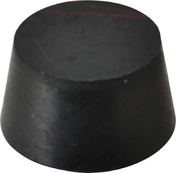 Made in USA - 1-29/64" Small End, 1-25/32" Large End Diam, Size 9, Tapered Rubber Stopper - 38 to 48 Shore A Durometer Hardness - Exact Tool & Supply