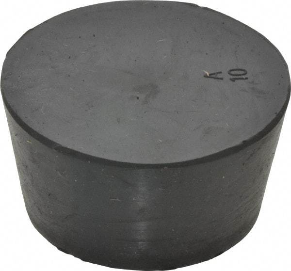 Made in USA - 1-21/32" Small End, 1-31/32" Large End Diam, Size 10, Tapered Rubber Stopper - 38 to 48 Shore A Durometer Hardness - Exact Tool & Supply