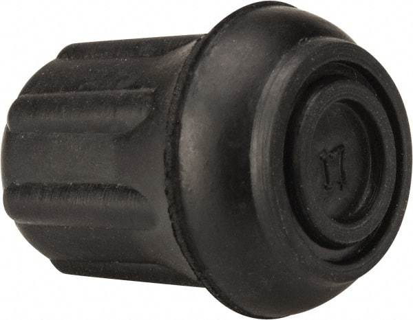 Made in USA - 5/8" ID, Rubber Crutch Tip - 1-5/16" Overall Height - Exact Tool & Supply