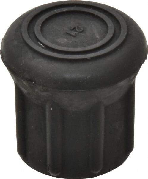 Made in USA - 1-1/8" ID, Rubber Crutch Tip - 1-23/32" Overall Height - Exact Tool & Supply