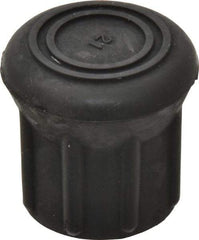 Made in USA - 1-1/8" ID, Rubber Crutch Tip - 1-23/32" Overall Height - Exact Tool & Supply