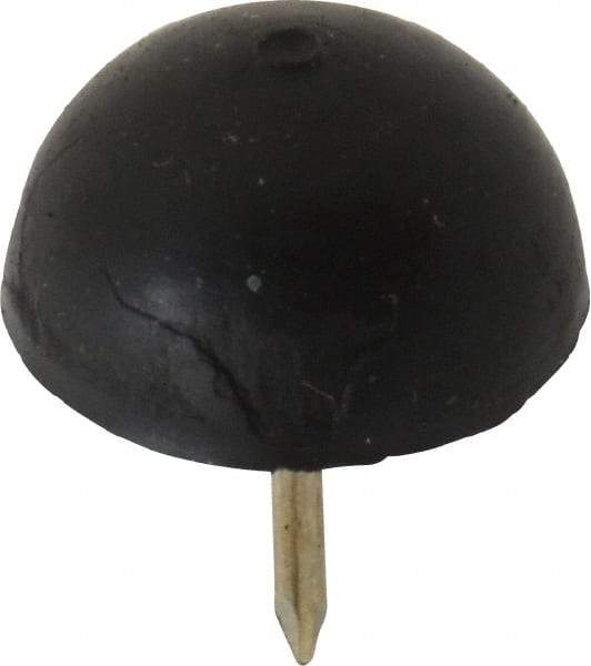 Made in USA - 11/16" High, Rubber Tack In Bumpers - Round Head, 1/2x5/16x3/8 Dimensions - Exact Tool & Supply