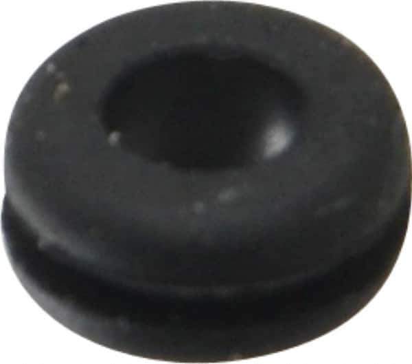 Made in USA - 1/4" OD, 1/8" Thick Flexible Grommet - Rubber, 3/16" Slot Diam x 1/32" Slot Width - Exact Tool & Supply