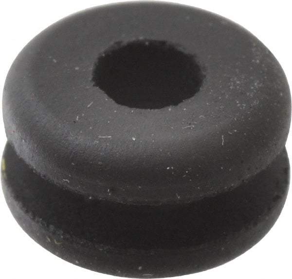 Made in USA - 11/32" OD, 3/16" Thick Flexible Grommet - Rubber, 3/16" Slot Diam x 1/16" Slot Width - Exact Tool & Supply