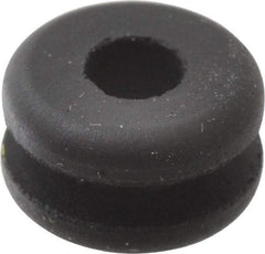 Made in USA - 11/32" OD, 3/16" Thick Flexible Grommet - Rubber, 3/16" Slot Diam x 1/16" Slot Width - Exact Tool & Supply