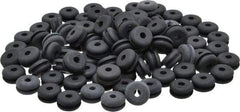 Made in USA - 7/16" OD, 7/32" Thick Flexible Grommet - Rubber, 5/16" Slot Diam x 1/16" Slot Width - Exact Tool & Supply