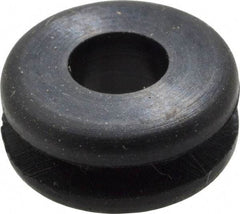 Made in USA - 3/8" OD, 3/16" Thick Flexible Grommet - Rubber, 1/4" Slot Diam x 1/16" Slot Width - Exact Tool & Supply