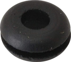 Made in USA - 7/16" OD, 7/32" Thick Flexible Grommet - Rubber, 9/32" Slot Diam x 1/16" Slot Width - Exact Tool & Supply