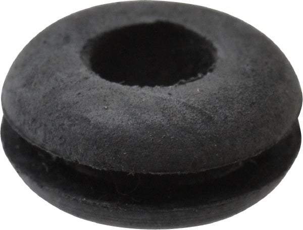 Made in USA - 7/16" OD, 7/32" Thick Flexible Grommet - Rubber, 5/16" Slot Diam x 1/16" Slot Width - Exact Tool & Supply