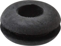 Made in USA - 7/16" OD, 7/32" Thick Flexible Grommet - Rubber, 5/16" Slot Diam x 1/16" Slot Width - Exact Tool & Supply