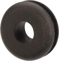 Made in USA - 1/2" OD, 7/32" Thick Flexible Grommet - Rubber, 5/16" Slot Diam x 1/16" Slot Width - Exact Tool & Supply