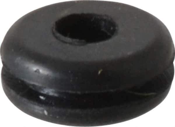 Made in USA - 1/2" OD, 7/32" Thick Flexible Grommet - Rubber, 3/8" Slot Diam x 1/16" Slot Width - Exact Tool & Supply