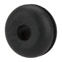 Made in USA - 5/8" OD, 11/32" Thick Flexible Grommet - Rubber, 3/8" Slot Diam x 1/16" Slot Width - Exact Tool & Supply