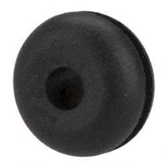 Made in USA - 5/8" OD, 11/32" Thick Flexible Grommet - Rubber, 3/8" Slot Diam x 1/16" Slot Width - Exact Tool & Supply