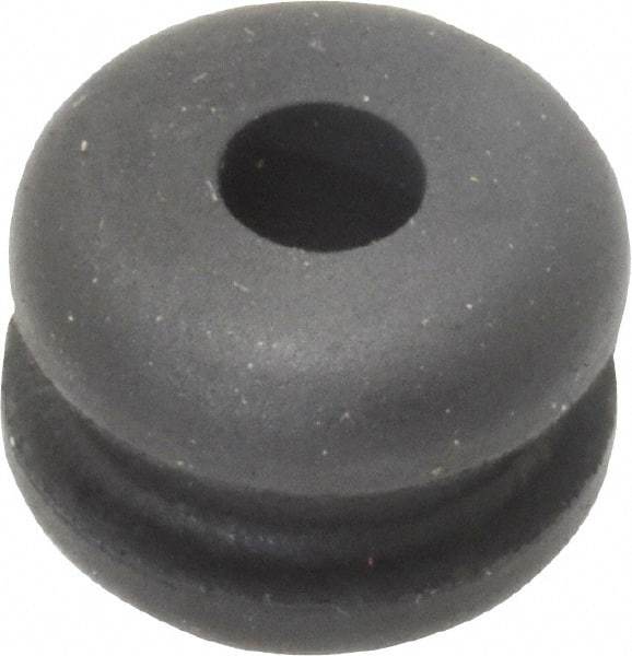 Made in USA - 9/16" OD, 3/8" Thick Flexible Grommet - Rubber, 7/16" Slot Diam x 1/8" Slot Width - Exact Tool & Supply