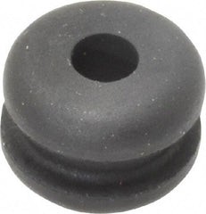 Made in USA - 9/16" OD, 3/8" Thick Flexible Grommet - Rubber, 7/16" Slot Diam x 1/8" Slot Width - Exact Tool & Supply