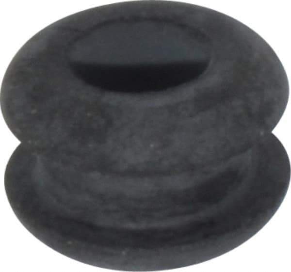 Made in USA - 7/16" OD, 9/32" Thick Flexible Grommet - Rubber, 5/16" Slot Diam x 1/8" Slot Width - Exact Tool & Supply