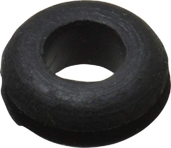 Made in USA - 7/16" OD, 3/16" Thick Flexible Grommet - Rubber, 5/16" Slot Diam x 1/16" Slot Width - Exact Tool & Supply