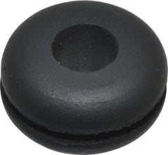 Made in USA - 5/8" OD, 11/32" Thick Flexible Grommet - Rubber, 3/8" Slot Diam x 1/16" Slot Width - Exact Tool & Supply
