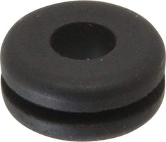 Made in USA - 5/8" OD, 9/32" Thick Flexible Grommet - Rubber, 3/8" Slot Diam x 1/16" Slot Width - Exact Tool & Supply
