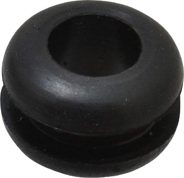 Made in USA - 19/32" OD, 3/8" Thick Flexible Grommet - Rubber, 7/16" Slot Diam x 1/8" Slot Width - Exact Tool & Supply