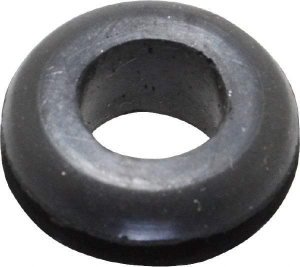 Made in USA - 5/8" OD, 1/4" Thick Flexible Grommet - Rubber, 7/16" Slot Diam x 1/16" Slot Width - Exact Tool & Supply