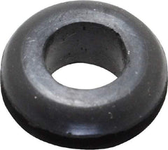 Made in USA - 5/8" OD, 1/4" Thick Flexible Grommet - Rubber, 7/16" Slot Diam x 1/16" Slot Width - Exact Tool & Supply